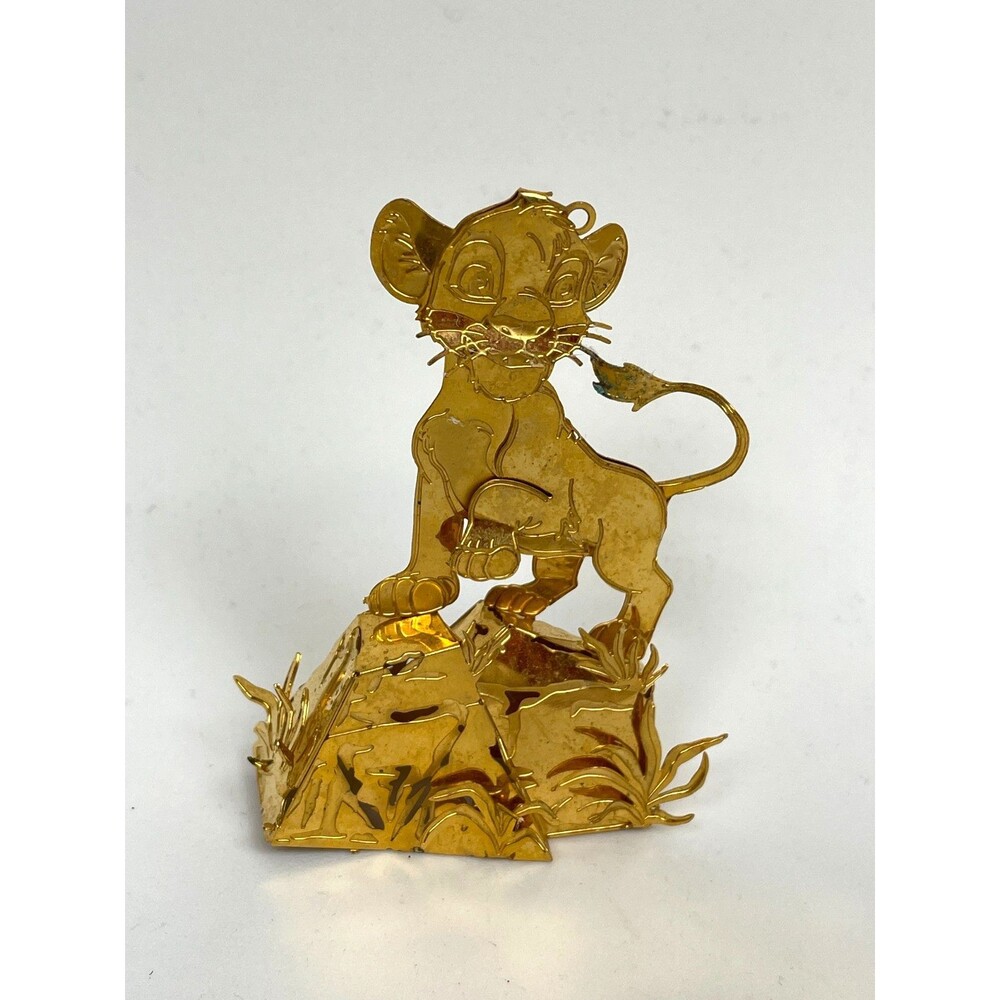 Danbury Mint Disney Gold Christmas Ornament Lion King Simba *READ